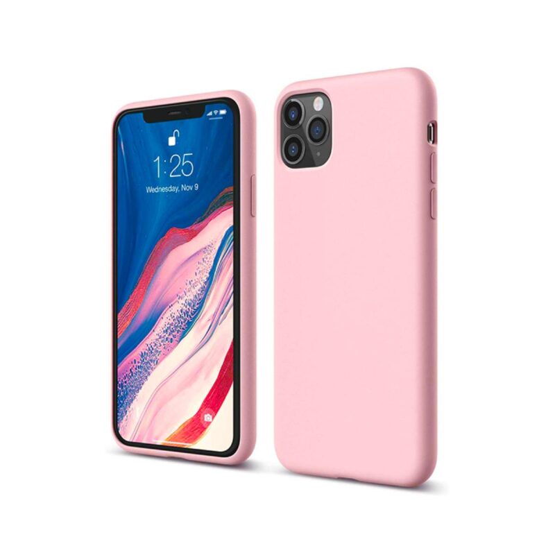 Funda de silicona rosa para iPhone 11 Pro Max