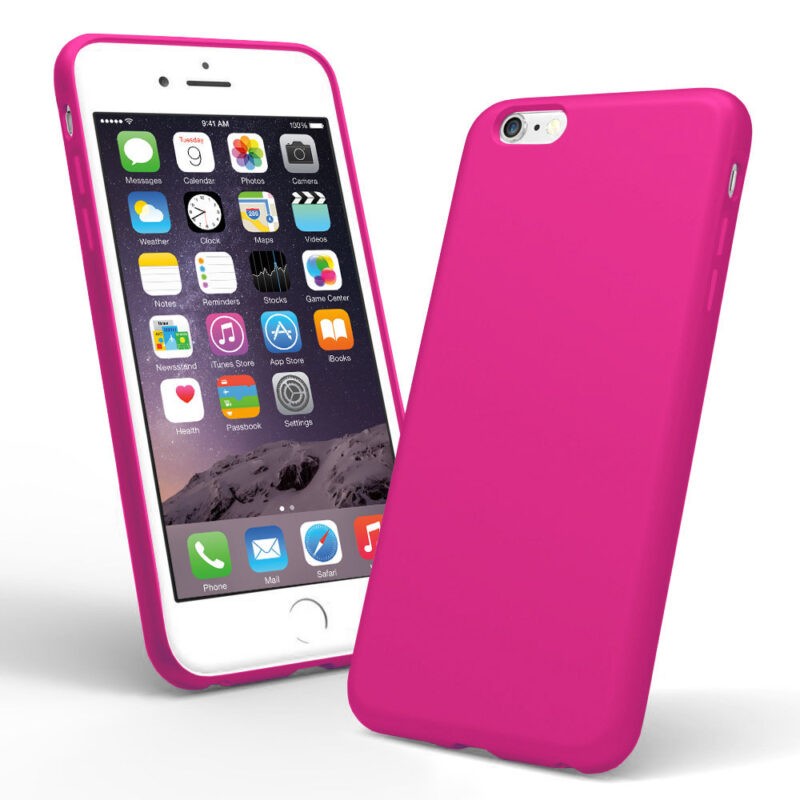 Funda de silicona rosa para iPhone 6 Plus 6s Plus
