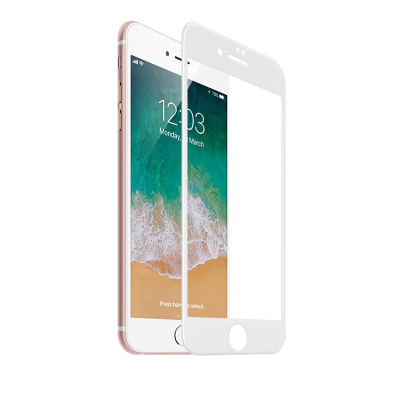 iPhone 6, 6S, 7, 8 y SE 2020 Película de vidrio templado blanco