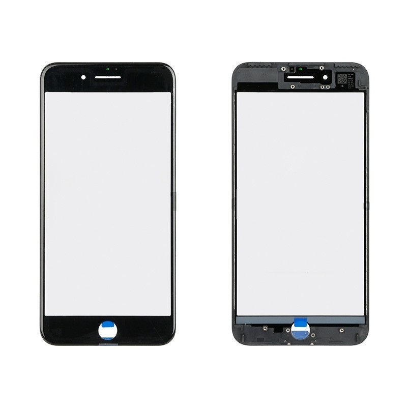 Cristal OCA y marco negro para iPhone 8 Plus