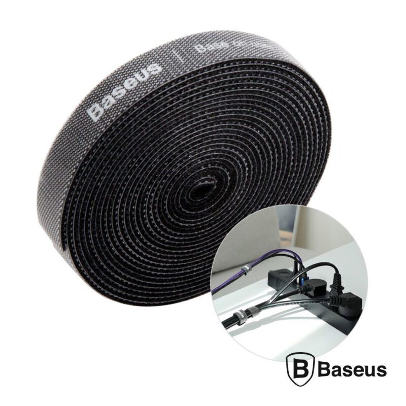 Organizador de cables de velcro Baseus 3m negro